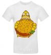 Мужская футболка Гомер ест бургер Белый фото