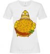 Women's T-shirt Homer's eating a burger White фото