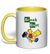 Mug with a colored handle Breack Bart yellow фото