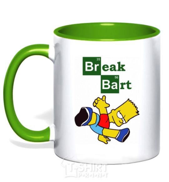 Mug with a colored handle Breack Bart kelly-green фото