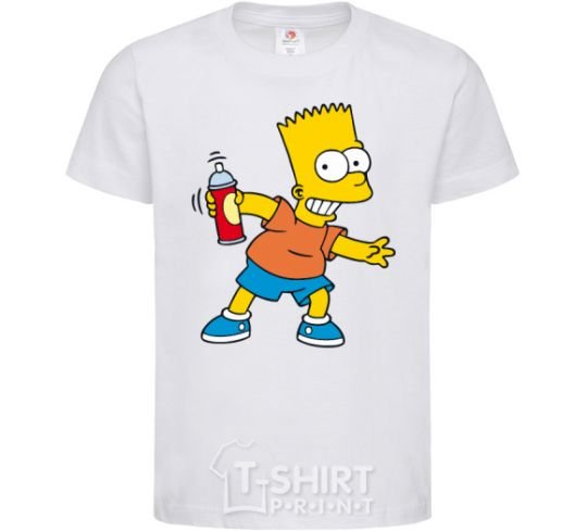 Kids T-shirt Bart with a canister White фото