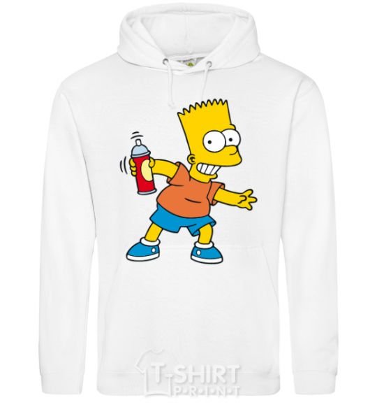 Men`s hoodie Bart with a canister White фото