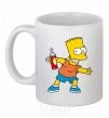 Чашка керамическая Барт с баллончиком Белый фото