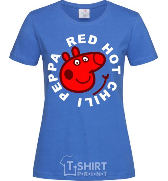 Women's T-shirt Red hot chili peppa royal-blue фото