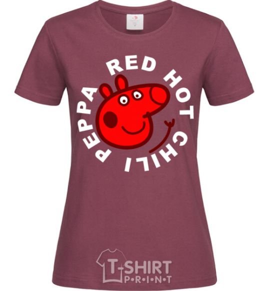 Women's T-shirt Red hot chili peppa burgundy фото