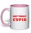 Чашка с цветной ручкой Not today cupid Нежно розовый фото