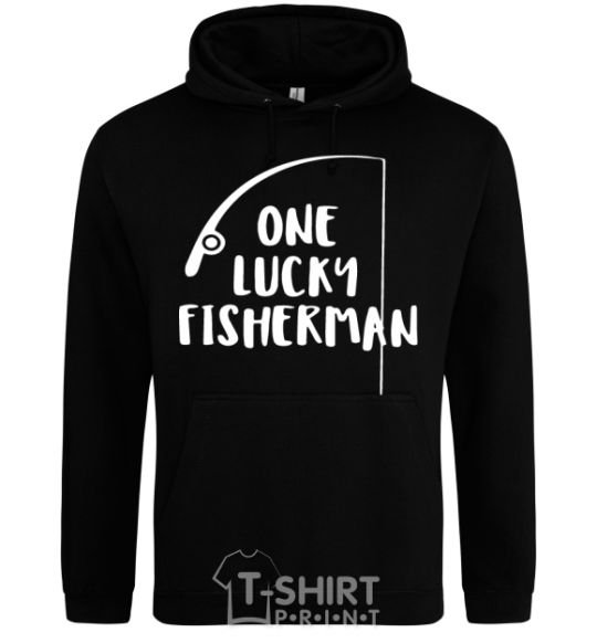 Men`s hoodie One lucky fisherman black фото