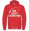 Men`s hoodie One lucky fisherman bright-red фото