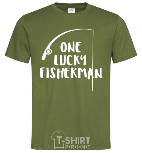 Men's T-Shirt One lucky fisherman millennial-khaki фото