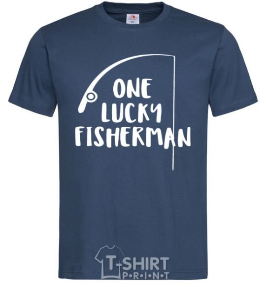 Men's T-Shirt One lucky fisherman navy-blue фото