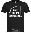 Men's T-Shirt One lucky fisherman black фото