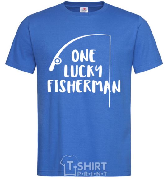 Мужская футболка One lucky fisherman Ярко-синий фото