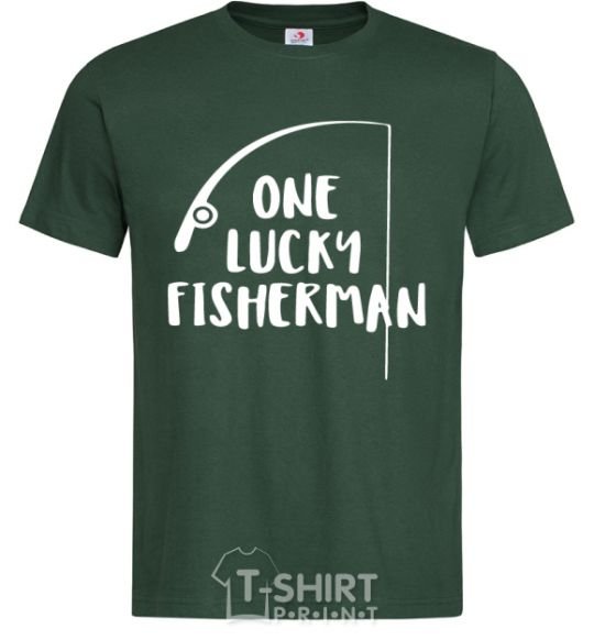 Мужская футболка One lucky fisherman Темно-зеленый фото