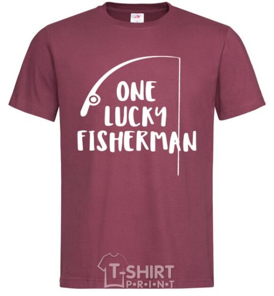 Мужская футболка One lucky fisherman Бордовый фото