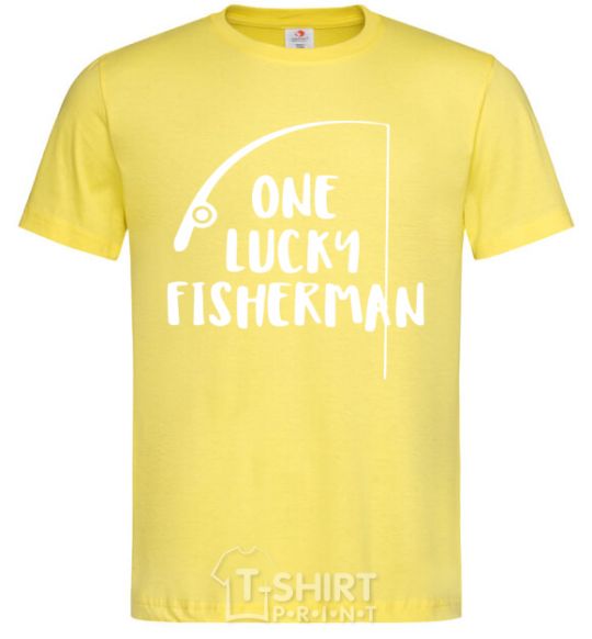 Мужская футболка One lucky fisherman Лимонный фото