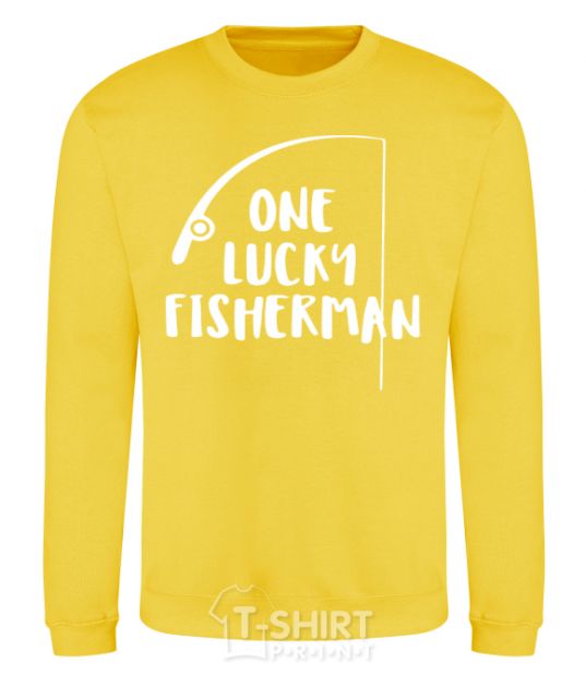 Sweatshirt One lucky fisherman yellow фото
