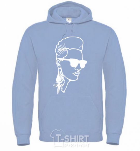 Men`s hoodie Retro man sky-blue фото