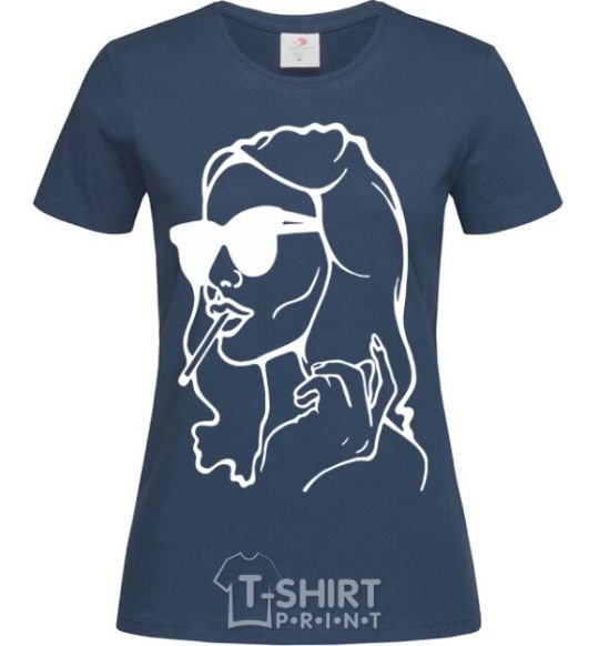 Женская футболка Retro woman Темно-синий фото