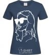 Women's T-shirt Retro woman navy-blue фото