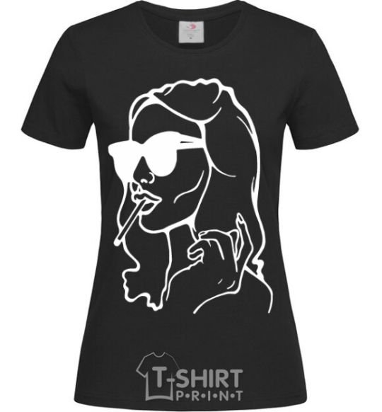 Женская футболка Retro woman Черный фото
