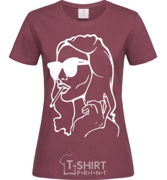 Women's T-shirt Retro woman burgundy фото