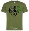 Мужская футболка Lucky boy Оливковый фото