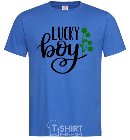 Мужская футболка Lucky boy Ярко-синий фото