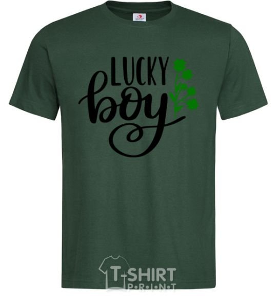 Мужская футболка Lucky boy Темно-зеленый фото