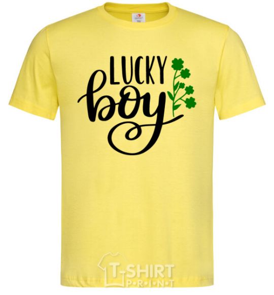 Мужская футболка Lucky boy Лимонный фото