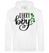 Men`s hoodie Lucky boy White фото