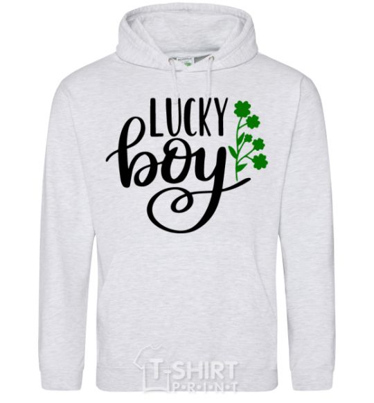 Men`s hoodie Lucky boy sport-grey фото