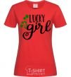 Women's T-shirt Lucky girl red фото