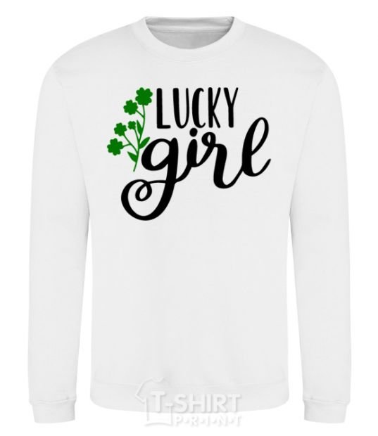 Sweatshirt Lucky girl White фото