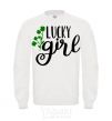 Sweatshirt Lucky girl White фото