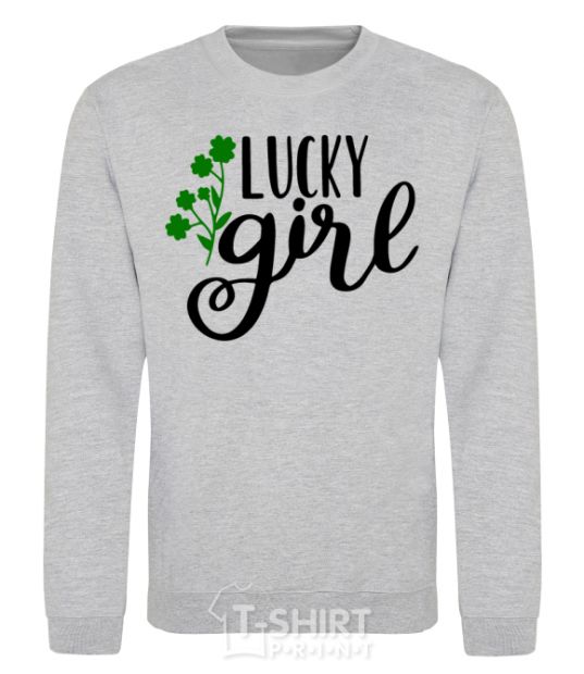 Sweatshirt Lucky girl sport-grey фото