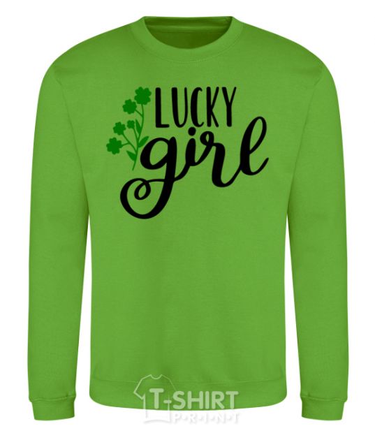 Sweatshirt Lucky girl orchid-green фото