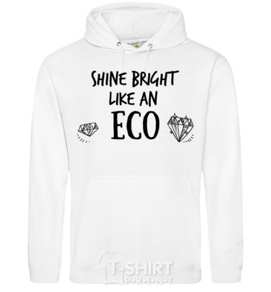 Мужская толстовка (худи) Shine bright like an ECO Белый фото