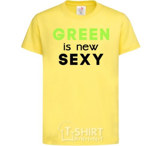 Kids T-shirt Green is new SEXY cornsilk фото