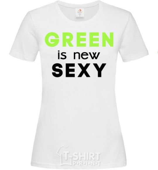 Женская футболка Green is new SEXY Белый фото