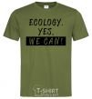 Мужская футболка Ecology yes we can Оливковый фото