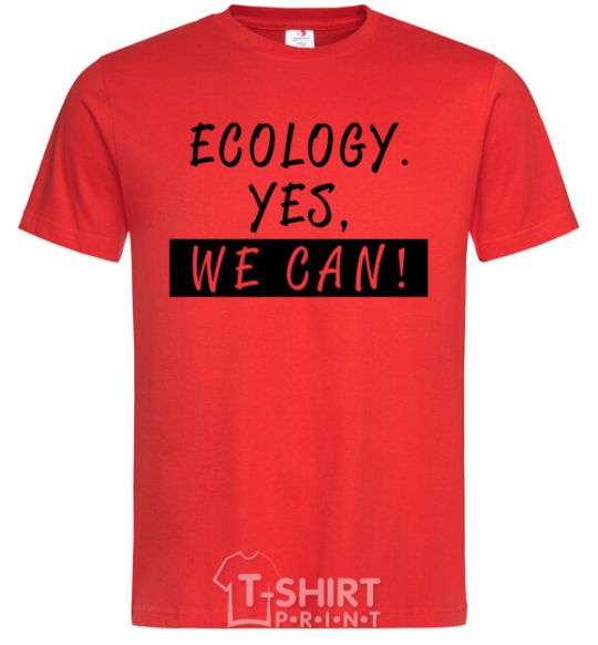 Мужская футболка Ecology yes we can Красный фото