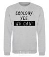 Свитшот Ecology yes we can Серый меланж фото