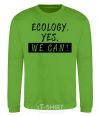 Свитшот Ecology yes we can Лаймовый фото