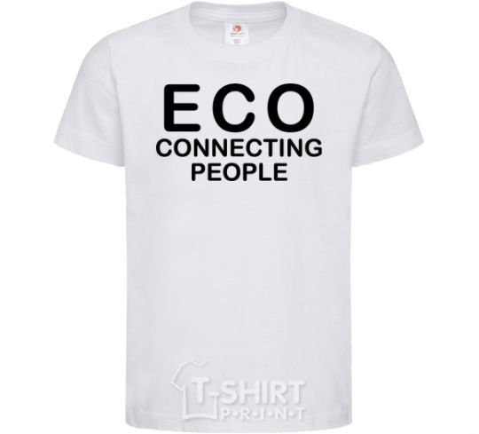 Kids T-shirt ECO connecting people White фото