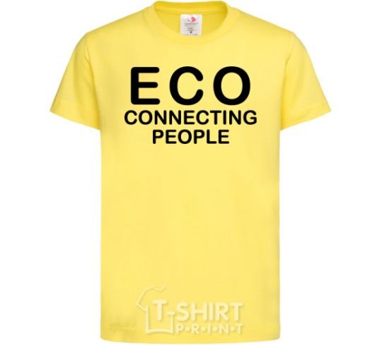 Kids T-shirt ECO connecting people cornsilk фото