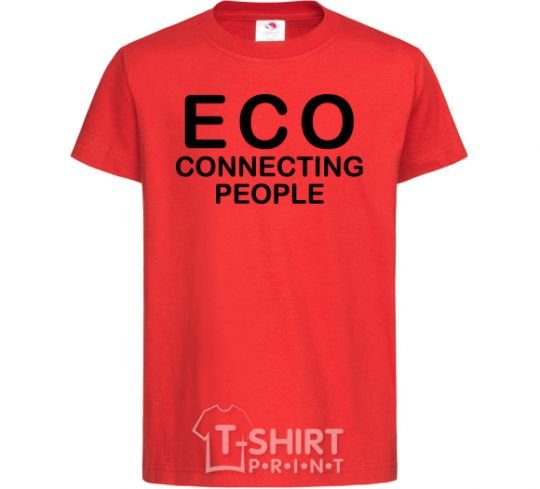 Kids T-shirt ECO connecting people red фото