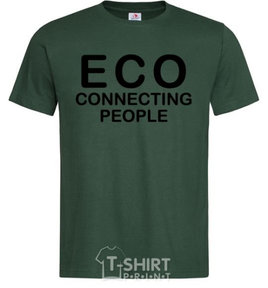Men's T-Shirt ECO connecting people bottle-green фото