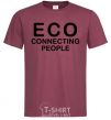 Men's T-Shirt ECO connecting people burgundy фото