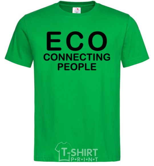 Мужская футболка ECO connecting people Зеленый фото