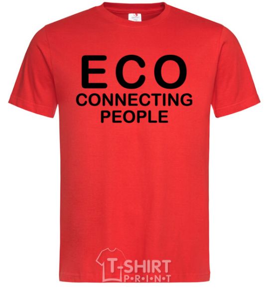 Мужская футболка ECO connecting people Красный фото